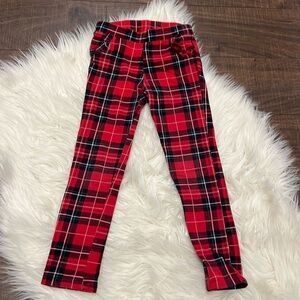 H&M girls plaid leggings size 6